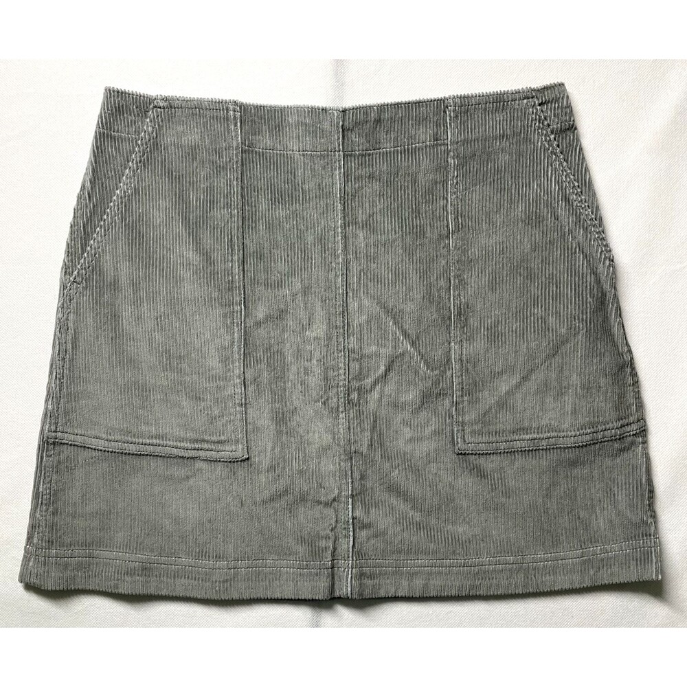 NWT GAP Utility Pocket Corduroy Mini Skirt Gray Women's Size 10